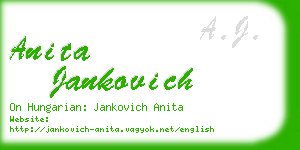 anita jankovich business card